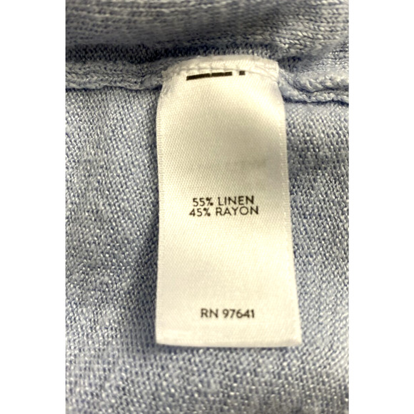 J. Jill Cardigan Sweater Womens XS Light Blue Short‎ Sleeve Linen Blend Coastal - Picture 4 of 10